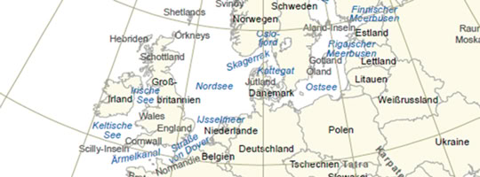 Geografische Begriffe in Seewetterberichten
